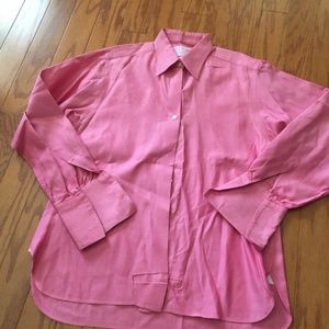 Thomas PINK Brand Herringbone Twill Button Down Blouse